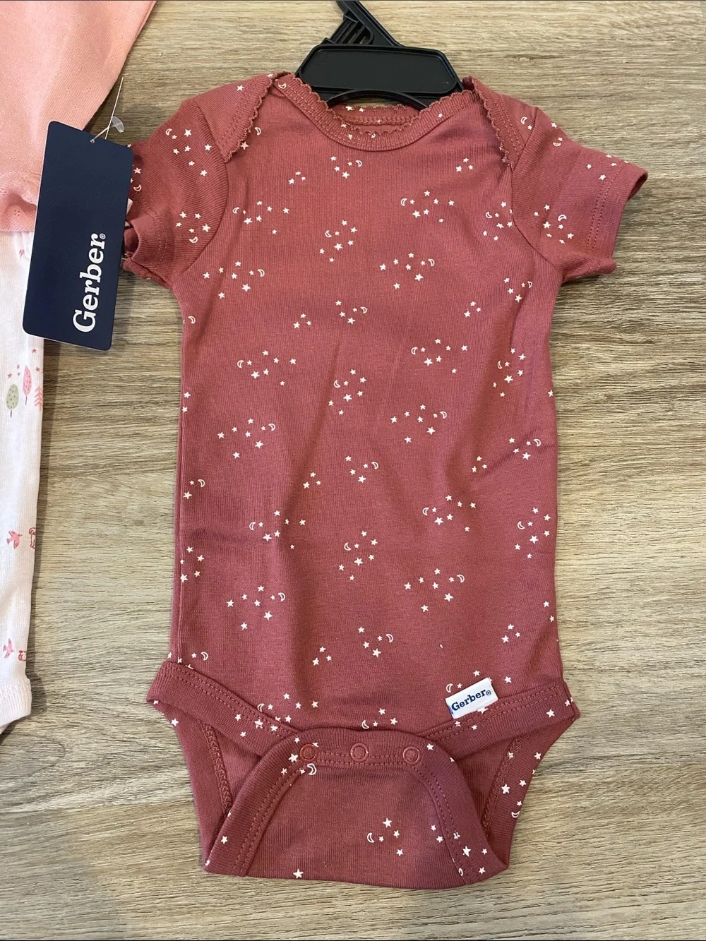Gerber Pink & Rust Short-Sleeve Baby One-Piece Bodysuits - 3 Pack